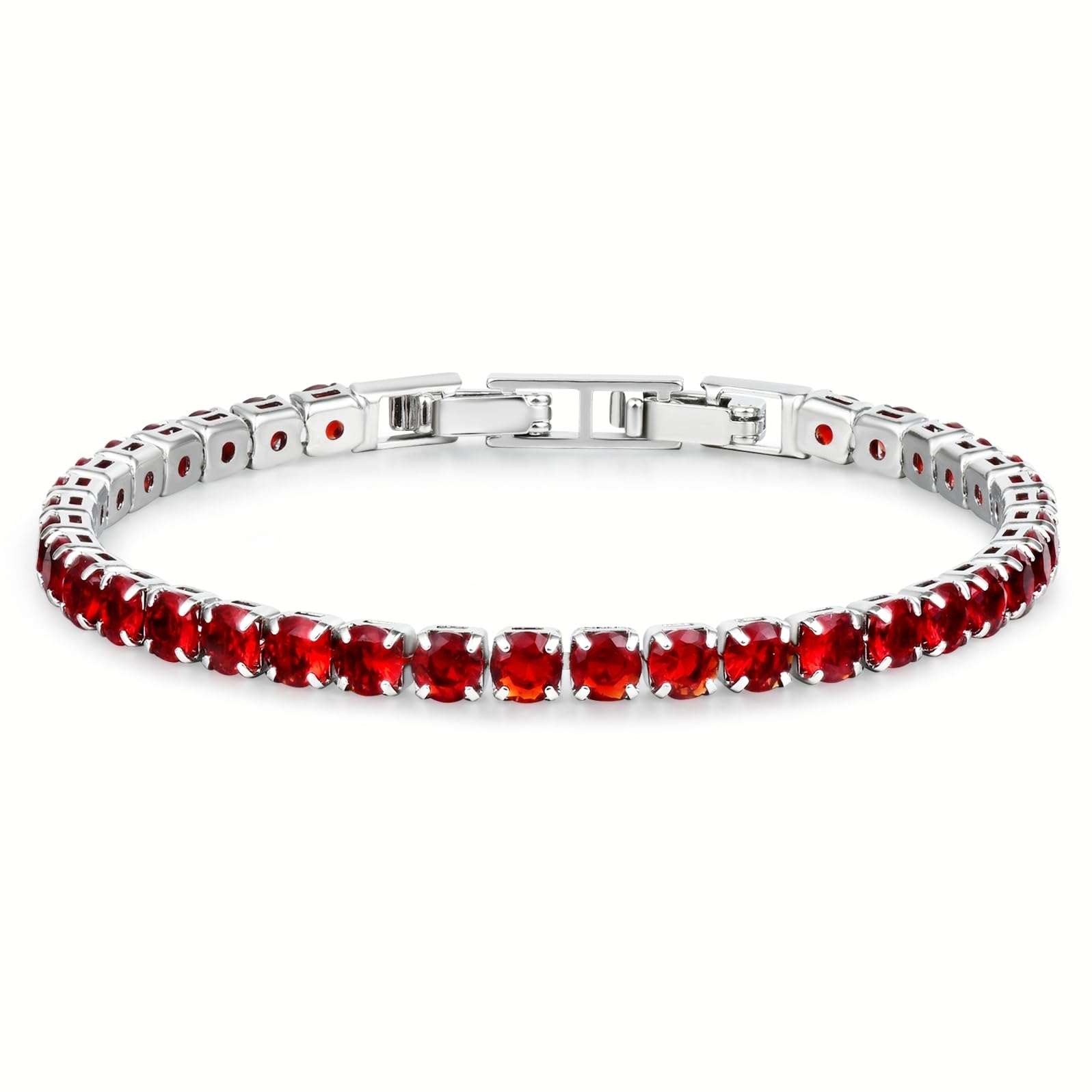 Tennis Bracelets for Women, Silver/Gold Plated 4mm Cubic Zirconia Bracelets Adjustable, Fashion Jewelry Non Tarnish Size 6.6 inch+1.5 inch Extender