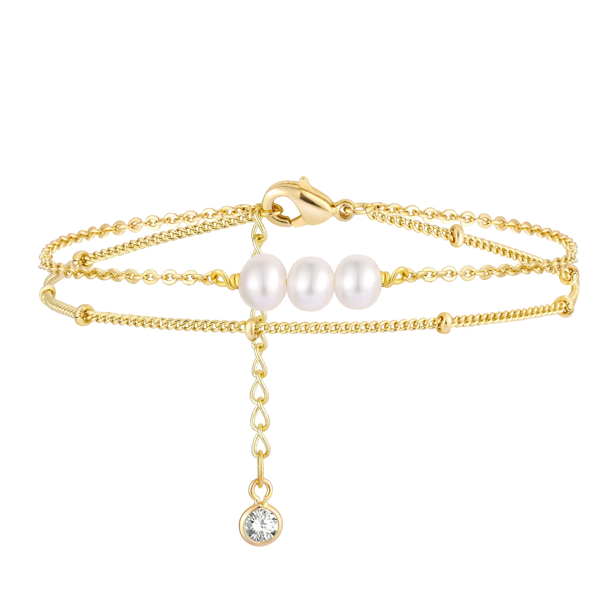 MEVECCO Dainty Chain Bracelets for Women, Layered and Charm Styles