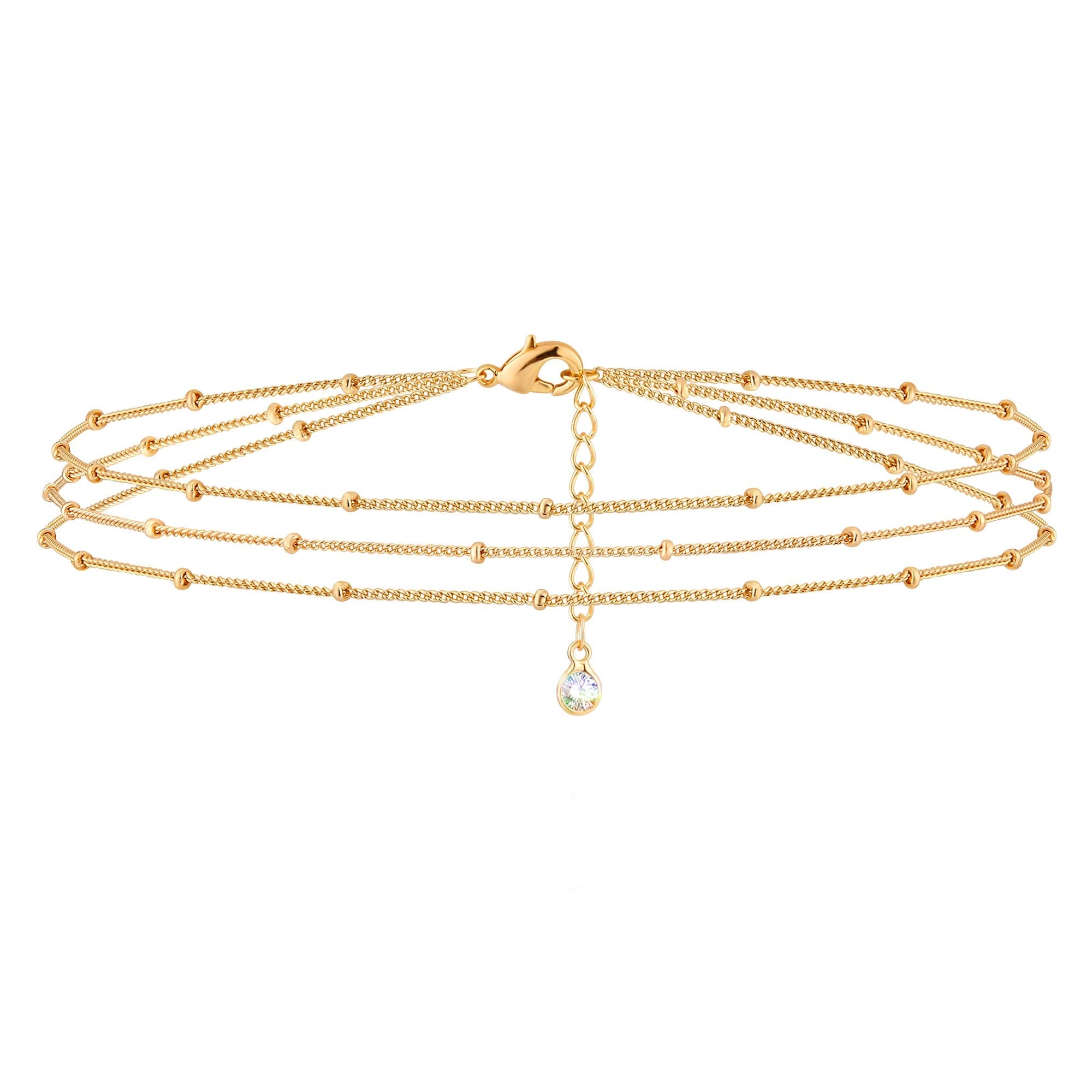 MEVECCO Dainty Chain Bracelets for Women, Layered and Charm Styles
